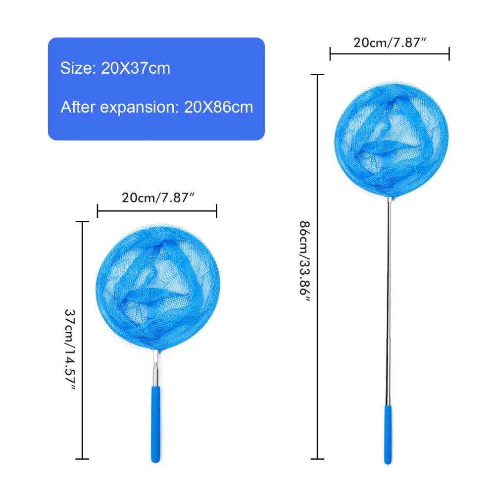 2023 New Telescopic Swimming Pool Net Rake Clear Cleaner Scoop Leaf Stainless Steel Skimmer Mesh Frame Kids Outdoor Fish Nett Beauty World Shop