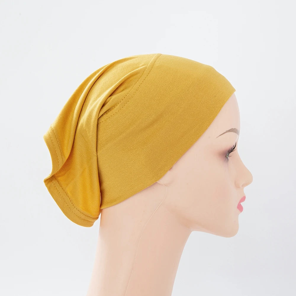 56colors Fashion Women Inner Hijab Tube Muslim Cap Bonnet Plain Islamic Underscarf Bamboo Jersey Undercaps Beauty World Shop