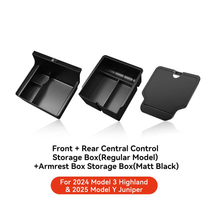 YZ For Tesla Model 3 Highland 2024 Model Y juniper 2025 Storage Box Center Armrest Hidden Box Cup Holder Organizer Accessories Beauty World Shop