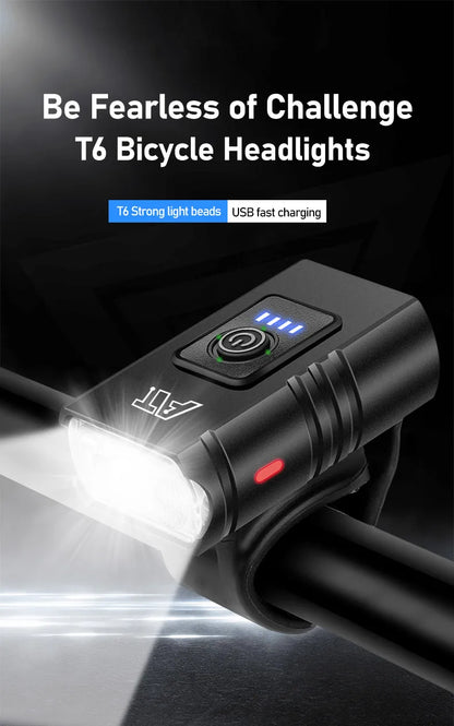 LED Bicycle Front Light Type-C Rechargeable Bicycle Headlight MTB Road Bike Headlamp Easy to Install Cycling Accessories Beauty World Shop