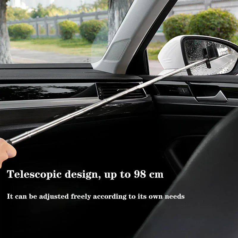 Car Rearview Mirror Wiper Cleaning Tool Auto Glass Mist Cleaner Scraper Car Accessories Handle Telescopic Window Cleaning Brush Beauty World Shop