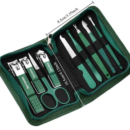 6-9 Pcs Manicure Set With Leather Case Professional Foot And Face Care Tool Kits Stainless Steel Nail Clipper Sets Gift Beauty Fashion