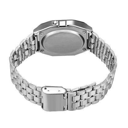 F91W Non-Waterproof Steel Band Watch For Women, Men, Business Clock, Multi-Functional LED Digital Sports Watch, Electronic Clock Beauty World Shop