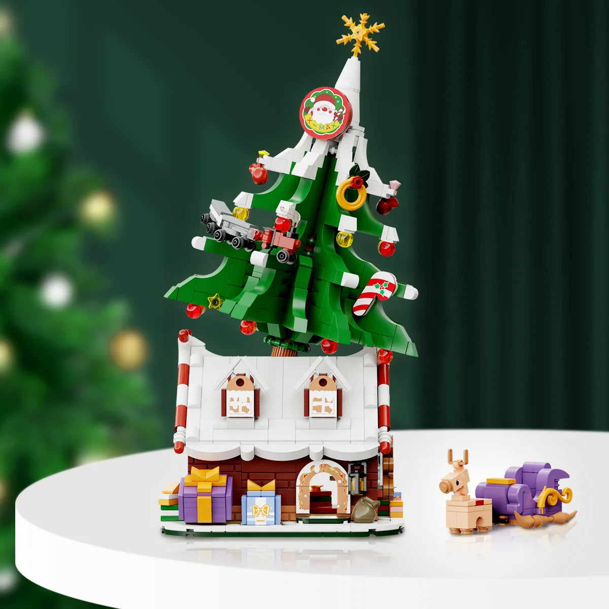 Christmas Building Block Santa Claus Snowman Elk Tree Micro Brick Puzzle Assembly Model Home Decoration Xmas Party Gift Kid Toy Beauty World Shop