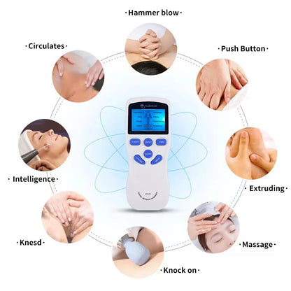 8 Modes EMS Dual Channel Massager Tens Machine Body Massage Full Body Muscle Massager with Accessories Beauty World Shop