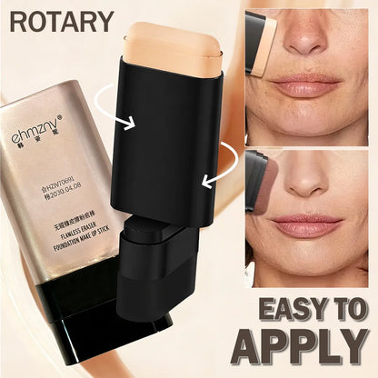 Dual-Head Foundation Stick | Built-in Brush, One-Step Application & Touch-Up, Lightweight & Long-Lasting, No Cakey Beauty World Shop