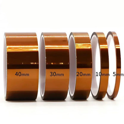 5-40mm Kapton Tape Polyimide Adhesive Insulating Adhesive Tape Каптоновый Скотч Heat Tape for Board Protection Beauty World Shop