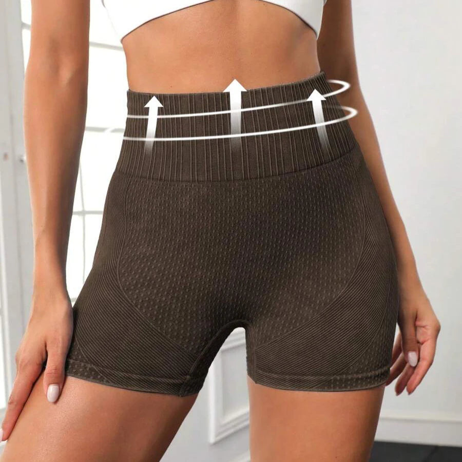 Women's Peach Booty Lifting Yoga Shorts - High-Waisted Slim-Fit Washed Workout Shorts Quick-Dry Breathable fitness apparel Beauty World Shop