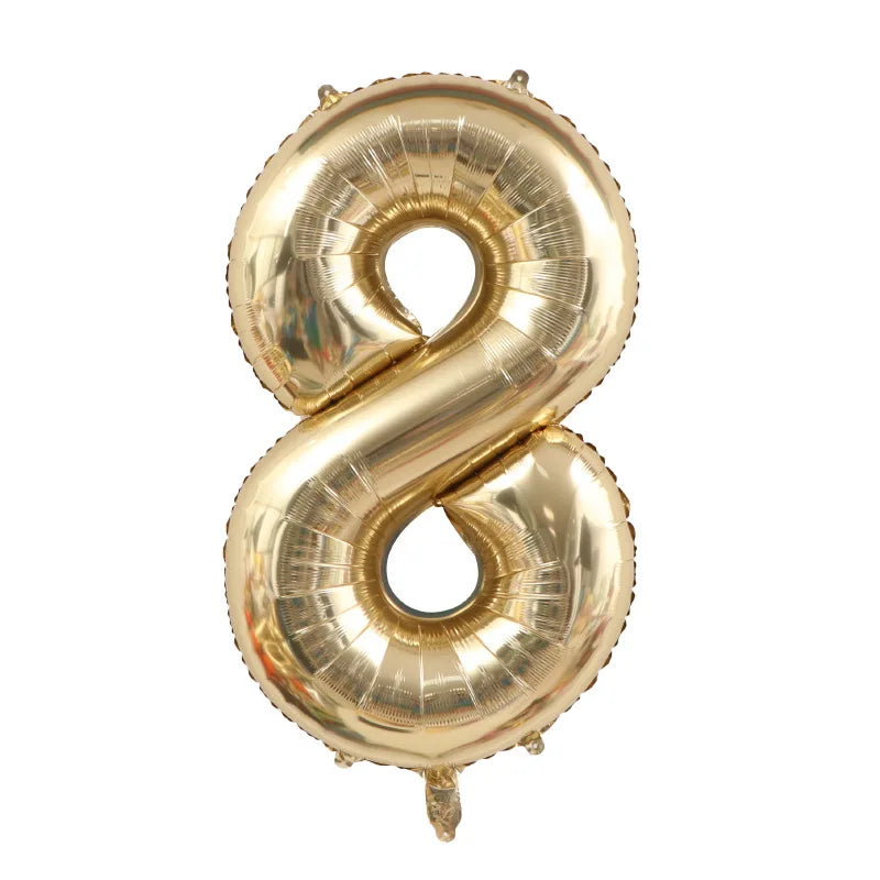 1PCS 40 inch large white gold light gold digital foil balloon for girls' birthdays helium big number0-9 balloon decoration Beauty World Shop