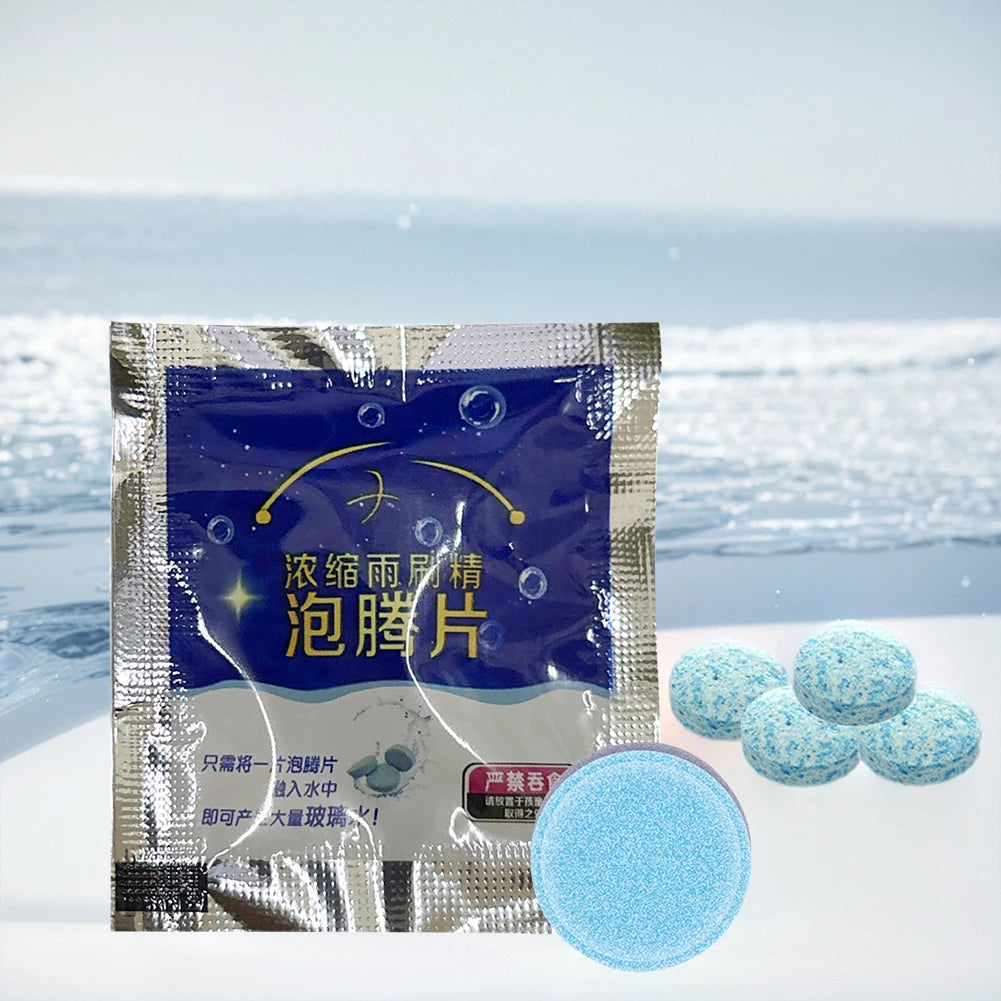 200-10pcs Solid Cleaner Car Windscreen Cleaner Effervescent Tablet Auto Wiper Glass Solid Cleaning Concentrated TabletsDetergent Beauty World Shop
