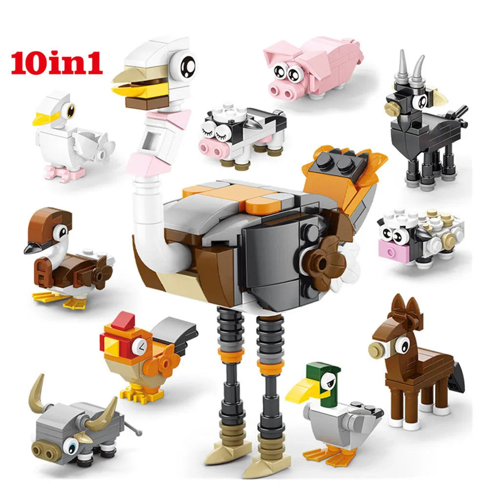 Insect World Animals Scorpion Mantis Ants Spider Birds Marine Animal Building Blocks Toys Desktop Ornaments Bricks Kids Gift Beauty World Shop