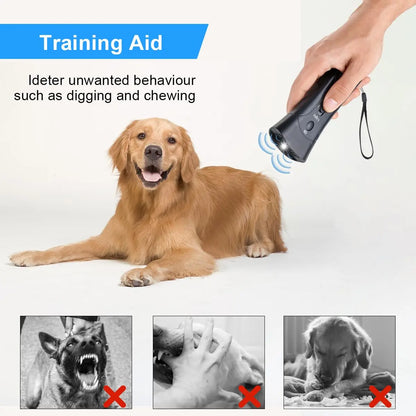 1Pcs Ultrasonic Dog Barking Deterrent Trainer with LED Light Stop Bark Control Device for Pets Training Beauty World Shop