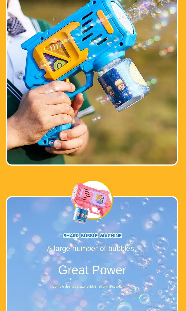 Children Bubble Gun Toy Astronaut Fully Automatic Bubble Machine Bubbles Gun Outdoor Game Fantasy Toy for Boys Girls Gifts Beauty Fashion