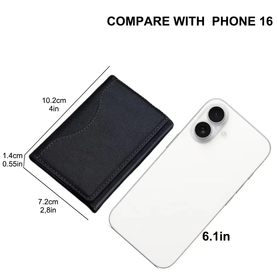 Men Magsafe Card Holder Unisex PU Leather Magnetic Cardholder Card Bag Wallet for Apple for Phone 16 15 14 13 12 Pro Max Mini Beauty World Shop
