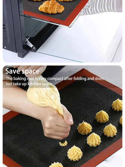 30X40cm Silicone Grill Mat Baking Tray Breathable Cookie Bread Mat Oven Microwave High Temperature Baking Kitchen Tools Beauty World Shop