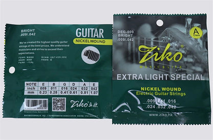 ZIKO DEG-009 Electric Guitar Strings Steel Core Surface Coating Nickel Extra Light Special Musical Instrument Accessorie Parts Beauty World Shop