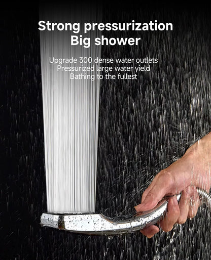 300 Holes Pressurized Showerhead Hand Hold Square Shower Head Water Saving Rainfall Spray Nozzle Bathroom Accessories Beauty World Shop