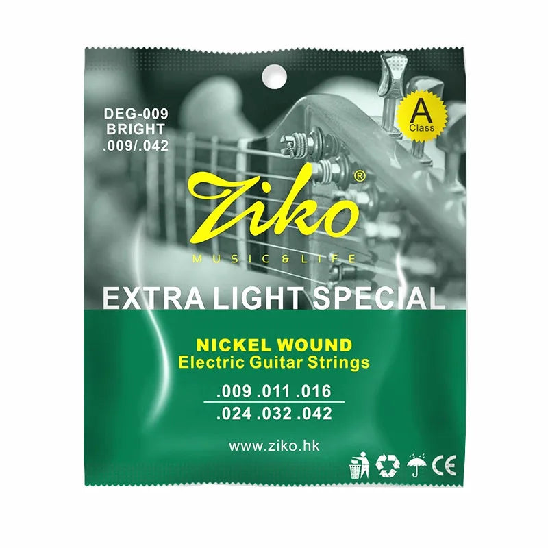 ZIKO DEG-009 Electric Guitar Strings Steel Core Surface Coating Nickel Extra Light Special Musical Instrument Accessorie Parts Beauty World Shop