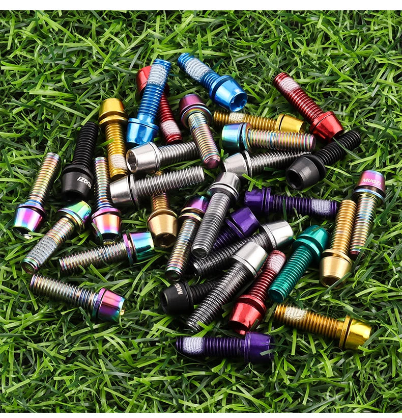 MUQZI 6pcs Stem Bolts M5x17mm Bicycle Handlebar Stem Screw With Washer MTB Road Bike Stem Riser Screw Beauty World Shop