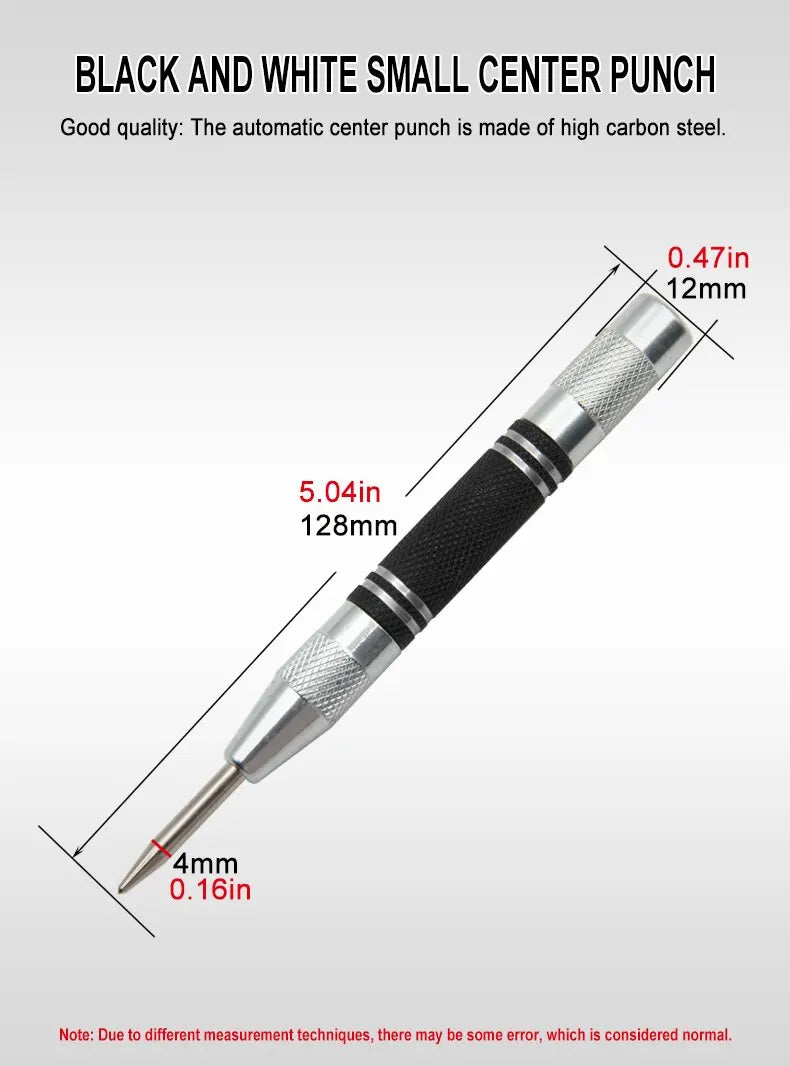 2pc Spring Type Automatic Center Punch Locator Glass Striker Window Breaker Punch Centering Punch Punch Tool Beauty World Shop
