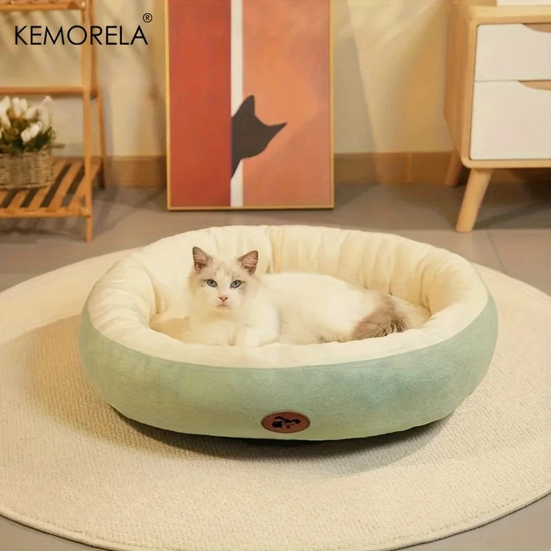 Cozy Oval Snuggle Pet Bed, Plush & Thickened Cat Bed Warm and Secure Bed for Cats and Small Medium Dogs, All Seasons Beauty World Shop