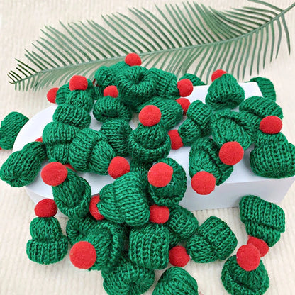 Mini Santa Knitted Hat & Scarf Small Christmas Costume for Cat Rabbit Doll Lollipop Bottle Cap DIY Xmas Party Dinner Decoration Beauty World Shop