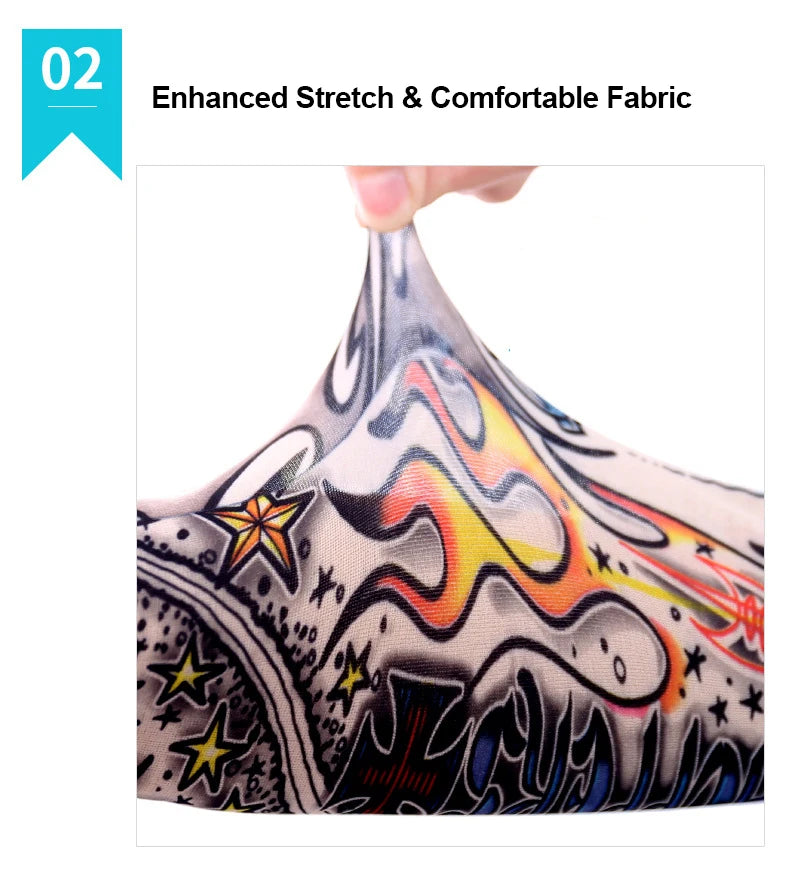 6 PCS Tattoo Sleeves Unisex Summer Cycling Sun Protection Arm Covers Beach Driving Fishing Breathable Nightclub Elastic Sleeves Beauty World Shop