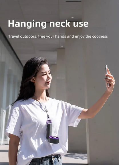 New Handheld Portable Fan 100 Wind Speeds Adjustable Refrigeration Mini Turbo Fan Long-lasting High Speed Cold Compress Fan