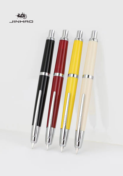 Jinhao 20 Press Retractable Fountain Pen EF/F Nib with Converter Resin Writing Gift Pen Beauty World Shop