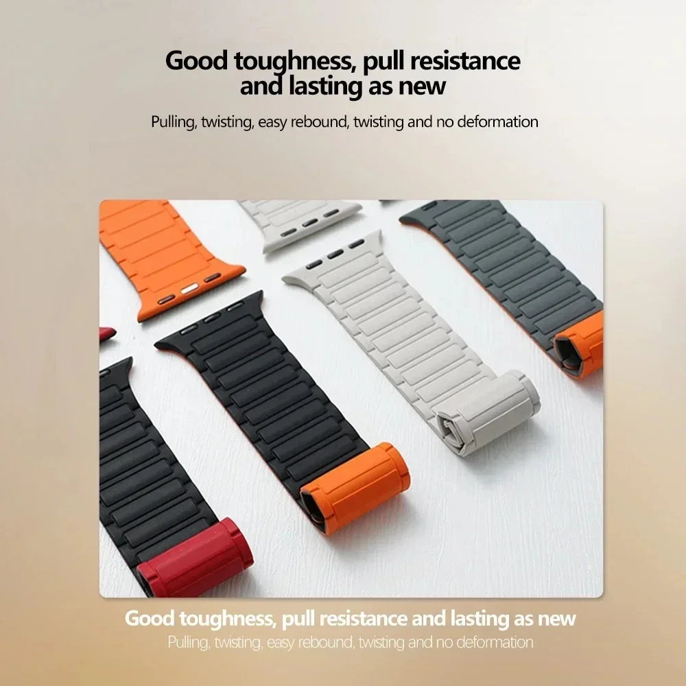 Magnetic Loop for Apple Watch Bands 44mm 40mm 49mm 45mm 41mm 38mm Silicone Bracelet iWatch Series 9 8 7 6 5 4 3 Se ultra 2 strap Beauty World Shop