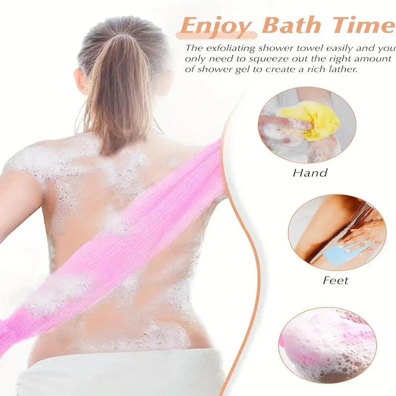 1Pcs Japanese Body Wash Towel Beauty Skin Exfoliating Cloth Washcloth Nylon Bath Towel Skin Polishing Towel Body Back Scrubber Beauty World Shop