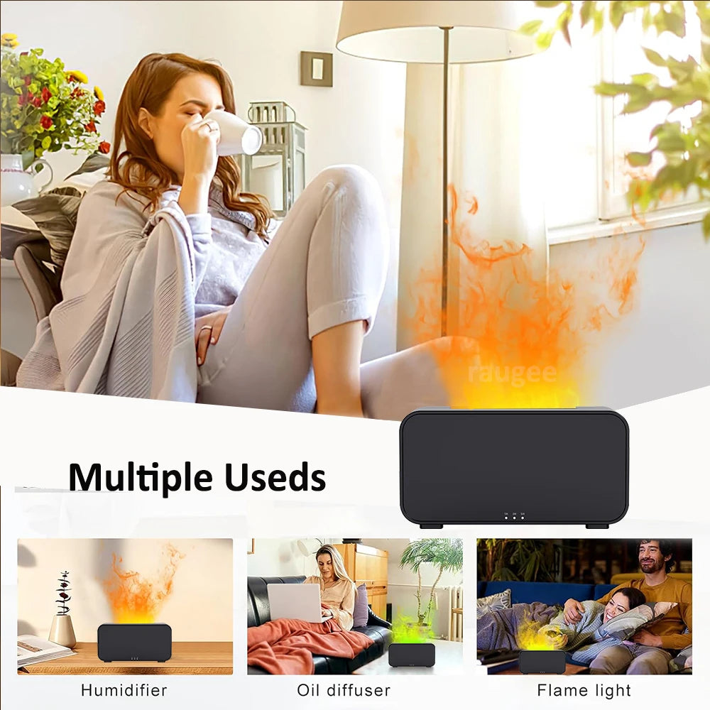 Air Aroma Humidifier Diffuser Essential Oils Humidifiers Mini Flame Automatic Fragrance Diffuser Home Humidifier With LED Light Beauty World Shop