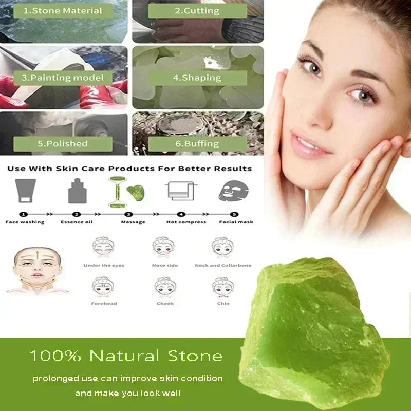 Natural Jade Roller Face Gua Sha Natural Stone Body Neck Massager Acupoint Eye Care Spa Massage Tools Massage Visage Lifting Beauty World Shop