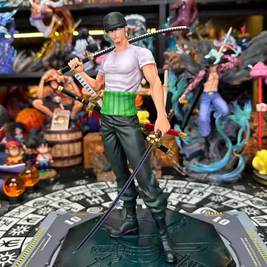 25cm/9.84in Anime One Piece Figure Roronoa Zoro Figure PVC Statue Collectible Model Toys Gifts Beauty World Shop