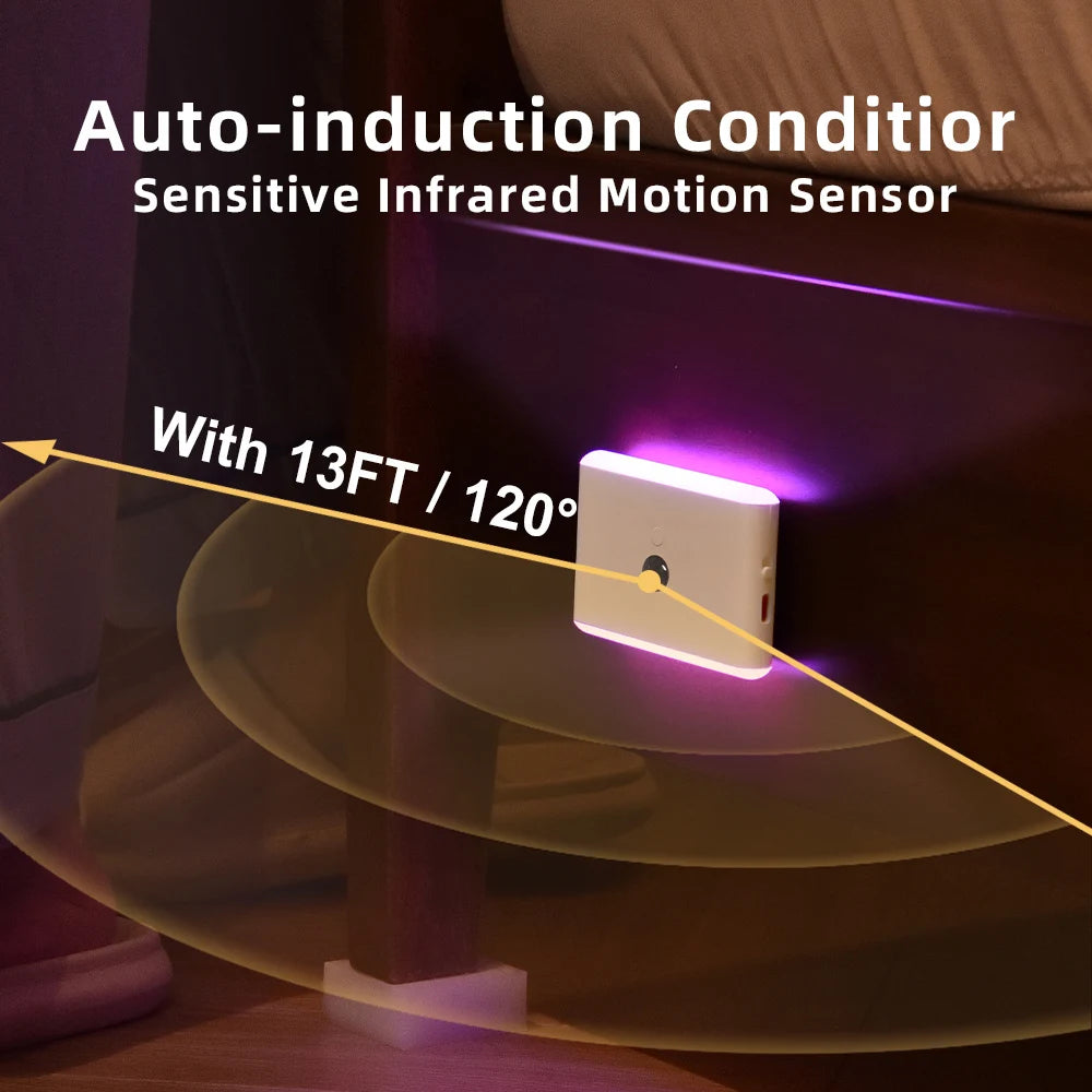 LED Night Light, USB Charging, Smart Motion Sensor, Color-Changing Ambient Lighting, Ideal for Living Room and Hallways Beauty World Shop