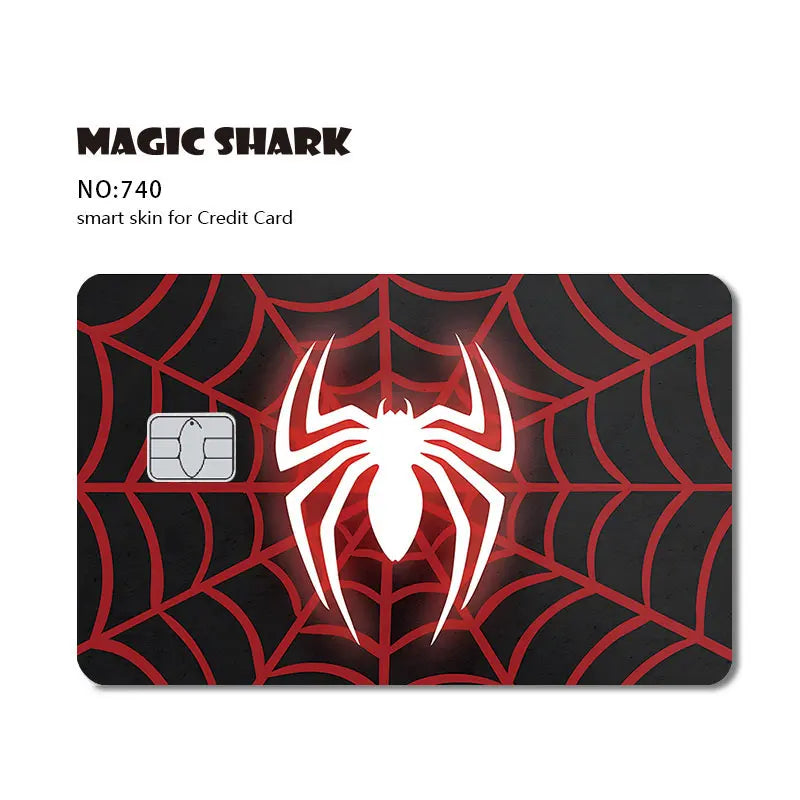 2025 New Mcloving Meme Cartoon Spider Anime Red Eyes Black Dragon PVC Sticker Film Skin for Debit Bank Credit Card Beauty World Shop