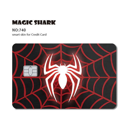 2025 New Mcloving Meme Cartoon Spider Anime Red Eyes Black Dragon PVC Sticker Film Skin for Debit Bank Credit Card Beauty World Shop