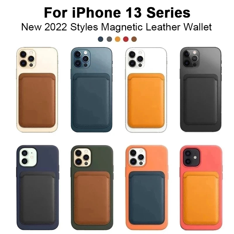 For Magsafe Leather Magnetic Wallet Case For iPhone 14 12 15 13 Pro Max Magnetic Card Bag Cover Samsung S23 S22 Ultra Accessory Beauty World Shop