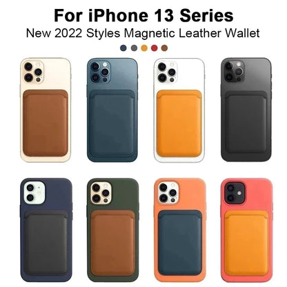 For Magsafe Leather Magnetic Wallet Case For iPhone 14 12 15 13 Pro Max Magnetic Card Bag Cover Samsung S23 S22 Ultra Accessory Beauty World Shop