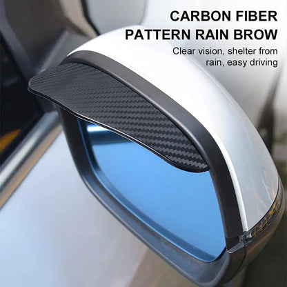 2PCS Carbon Fiber Rearview Mirror Rain Guards - Anti-Glare Sun Visor Cover for Clear Vision, Universal Car Mirror Accessories Beauty World Shop