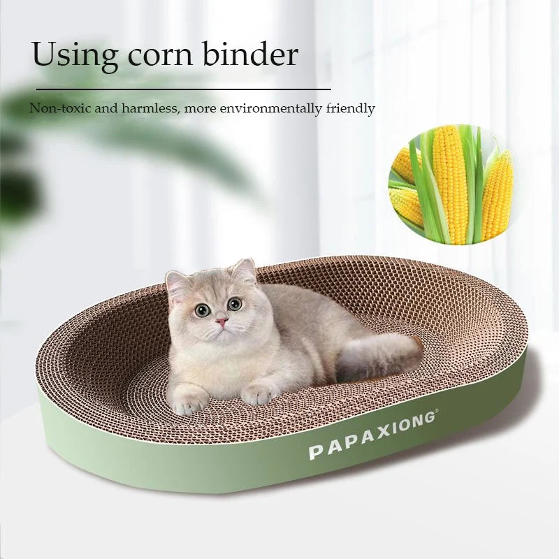 Cat Scrapers Toys for cats Round Oval Cat Scratcher Cat Bed Cat Scratching post Thickening Durable Corn Glue Decal Cardboard Beauty World Shop