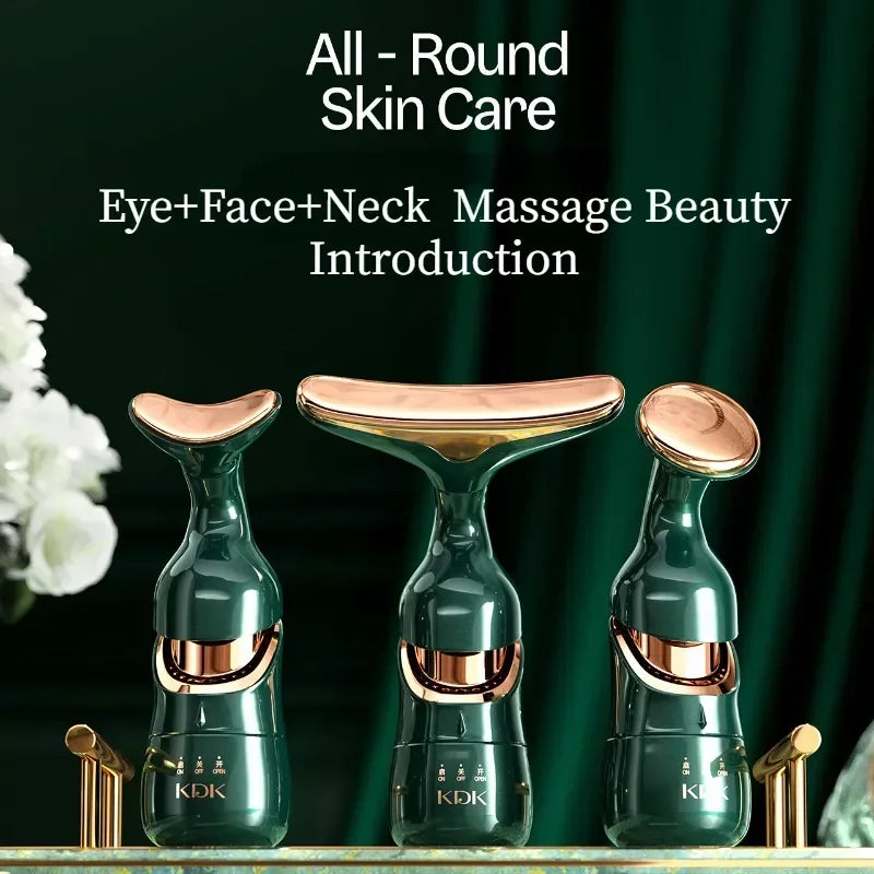 3 In 1 Facial Lifting Device Neck Facial Eye Massage Face Slimmer EMS Beauty Skin Tightening Wrinkle Anti Aging Face Massager Beauty World Shop