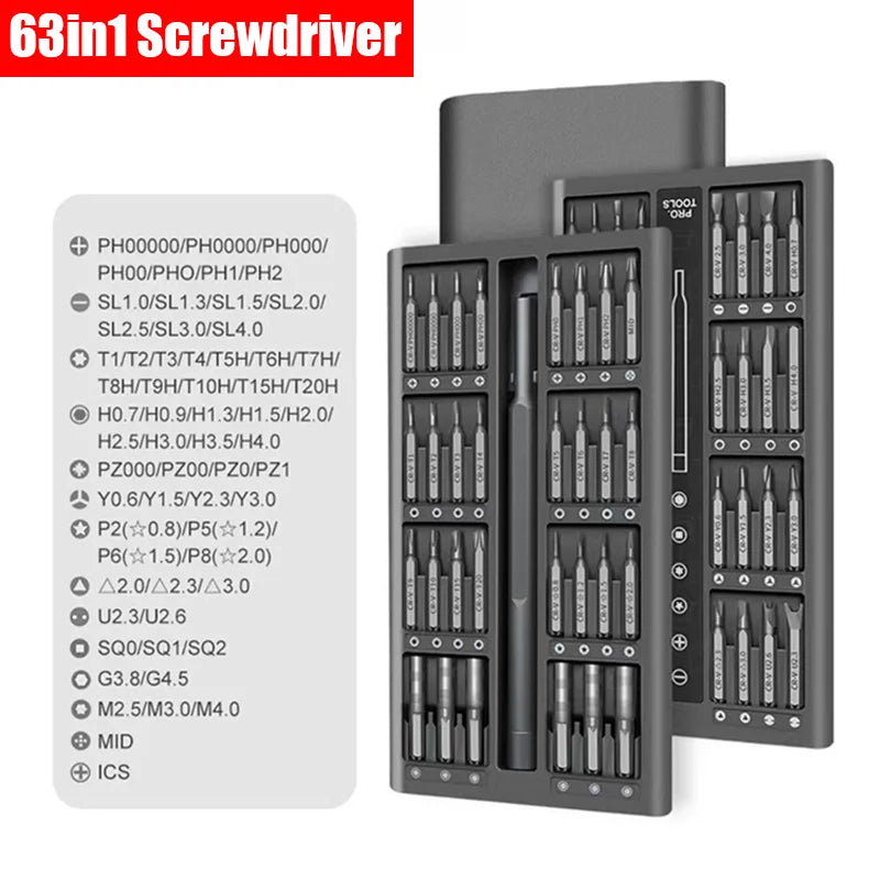 63 in 1 Precision Screwdriver Set Phillips Torx Magnetic Screw Driver Bit Professional Repair Tool Kit for IPhone Watch Camera Beauty World Shop