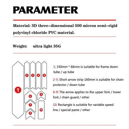 ENLEE The New Removeable Sticker Road Bicycle Paster Guard Cover 3D MTB Mountain Bike Scratch-Resistant Protect Frame Protector Beauty World Shop