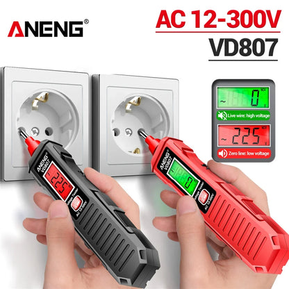 ANENG VD807 One-word Induction Portable 50/60Hz Smart Electric Pen Tester NCV Sensor AC 12-300V Non-contact Wire Detector Tools Beauty World Shop
