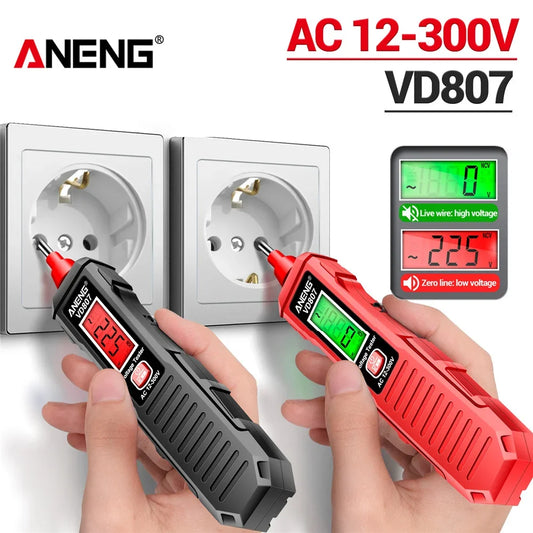 ANENG VD807 One-word Induction Portable 50/60Hz Smart Electric Pen Tester NCV Sensor AC 12-300V Non-contact Wire Detector Tools Beauty World Shop