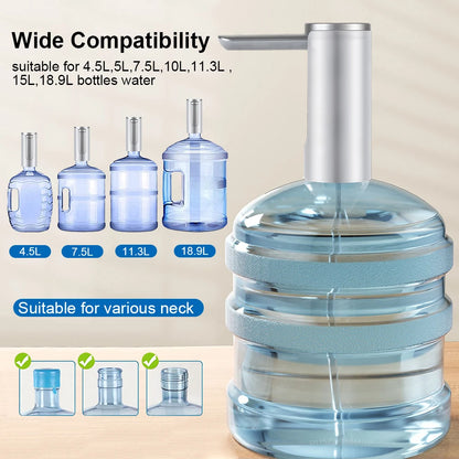 Electric Water Gallon Bottle Pump Automatic Water Dispenser Pump 19 Liters Foldable Desktop Water Bottle Pump H3 Rechargeable Beauty World Shop