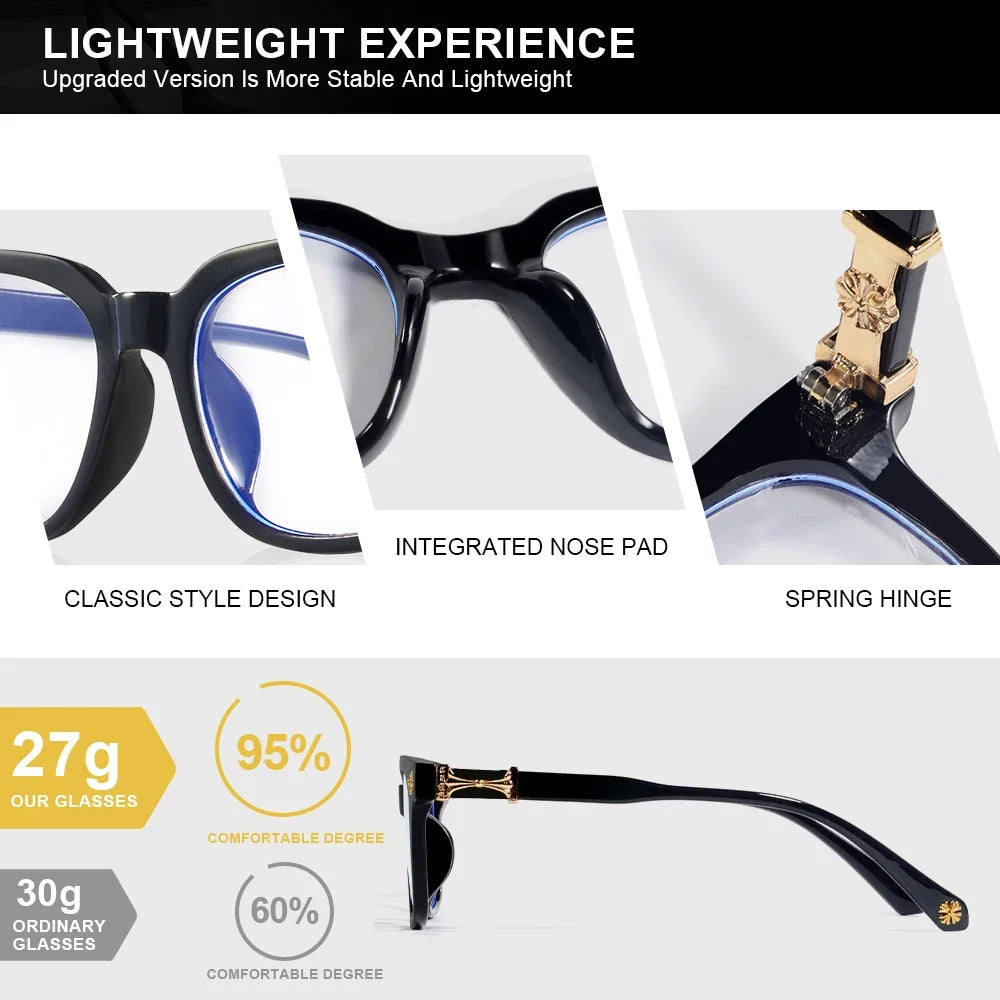 Classic 1Pcs Square Anti Blue Light Glasses For Men And Women Black & Transparent Frame Unisex Computer Wearing Women Glasses Beauty World Shop