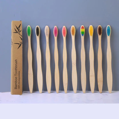 10/20/50/100/150Pcs Disposable adult bamboo soft bristled toothbrush wooden toothbrush clean mouth reusable for home and hotel Beauty World Shop
