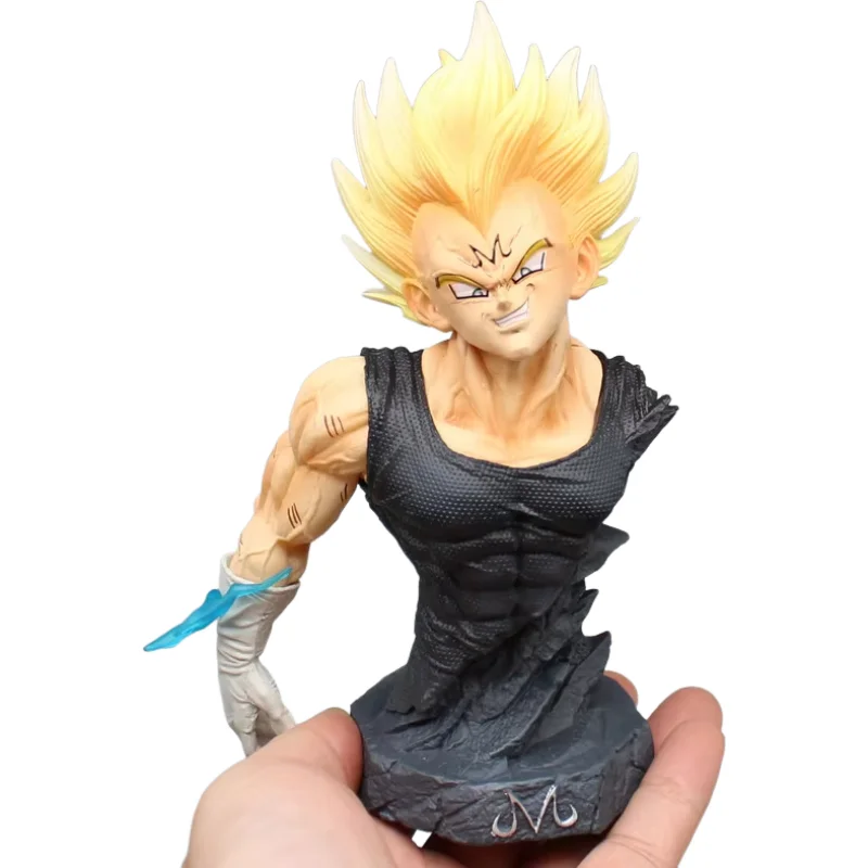 16.5cm Dragon Ball Majin Vegeta Bust Anime Action Figure Model Statue Collection Desktop Decoration Ornament Toys Boys Gifts Beauty World Shop